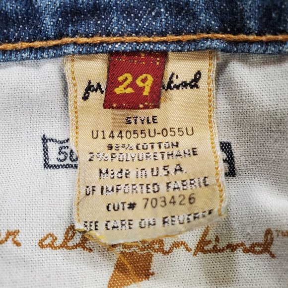7 For All Mankind Jeans Boy Cut Womens Sz 29 Blue Denim Low Rise Bootcut USA VTG - Picture 16 of 16
